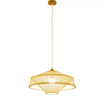 Ceiling Light DKD Home Decor Brown Bamboo (50 x 50 x 23 cm) 2