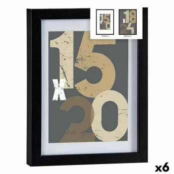 Photo frame 20,5 x 2,5 x 26,5 cm Black Glass MDF Wood (6...