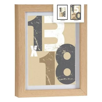 Photo frame 18 x 23 x 2,5 cm Natural Glass MDF Wood (6... 2