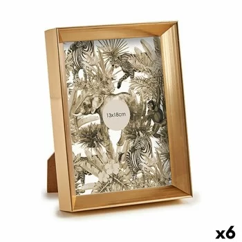 Photo frame 15,2 x 20,2 x 3,5 cm Golden Plastic Glass (6...