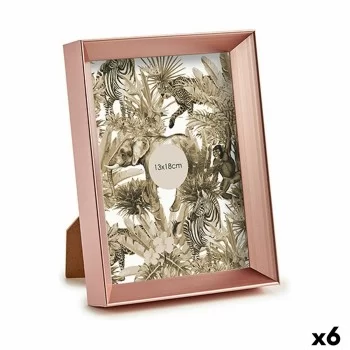 Photo frame 15 x 3,3 x 20 cm Pink Copper Plastic Glass (6...
