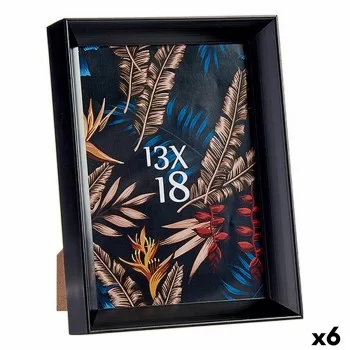 Photo frame 15,2 x 3,5 x 20,2 cm Black Plastic Glass (6...