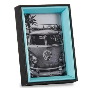 Photo frame 3 x 17 x 12 cm Crystal Black Blue MDF Wood (6... 2