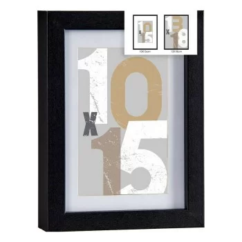Photo frame 16 x 21 x 2,5 cm Black Glass MDF Wood (6 Units) 2
