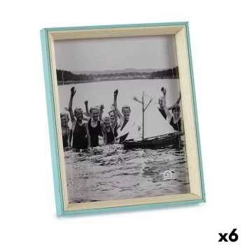 Photo frame Crystal Blue White 3 x 27 x 22 cm MDF Wood (6...