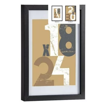 Photo frame 24 x 2,5 x 32,5 cm Black Glass MDF Wood (6... 2