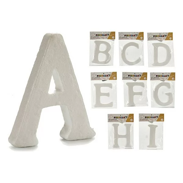 Letters ABCDEFGHI White polystyrene 2 x 23 x 17 cm (9Units)