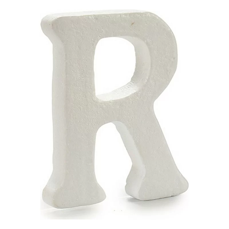 Letter R White polystyrene 15 x 12,5 cm (12 Units)