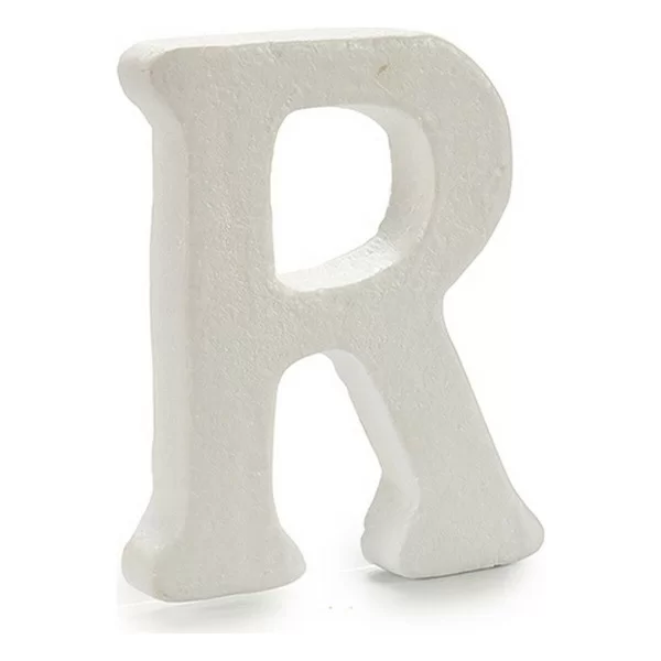 Letter R White polystyrene 15 x 12,5 cm (12 Units)