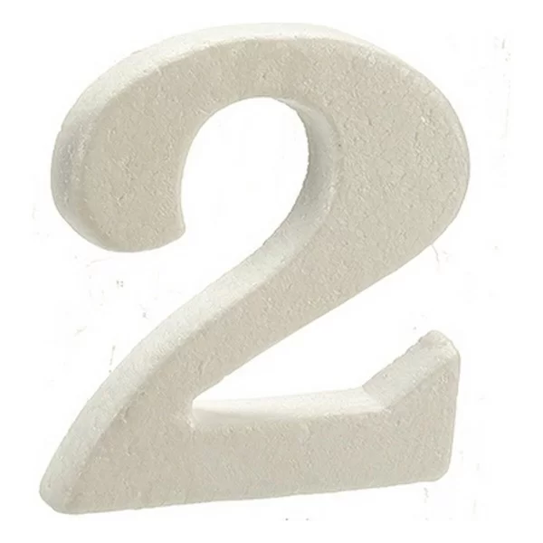 Number 2 White polystyrene 2 x 15 x 10 cm (12 Units)