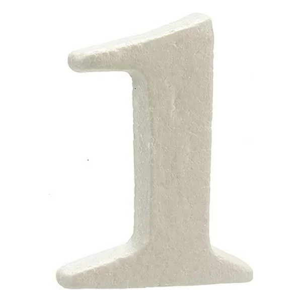 Number 1 White polystyrene 2 x 15 x 10 cm (12 Units)