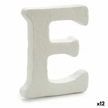 Letter E White polystyrene 1 x 15 x 13,5 cm (12 Units)