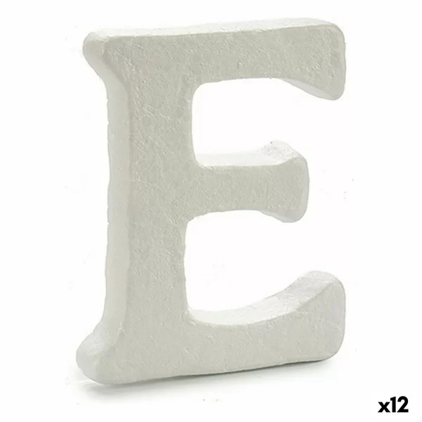 Letter E White polystyrene 1 x 15 x 13,5 cm (12 Units)