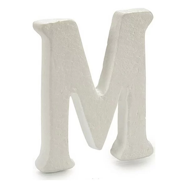 Letter M White polystyrene 1 x 15 x 13,5 cm (12 Units)