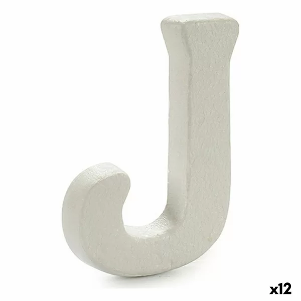 Letter J White polystyrene 1 x 15 x 13,5 cm (12 Units)