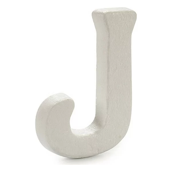Letter J White polystyrene 1 x 15 x 13,5 cm (12 Units)