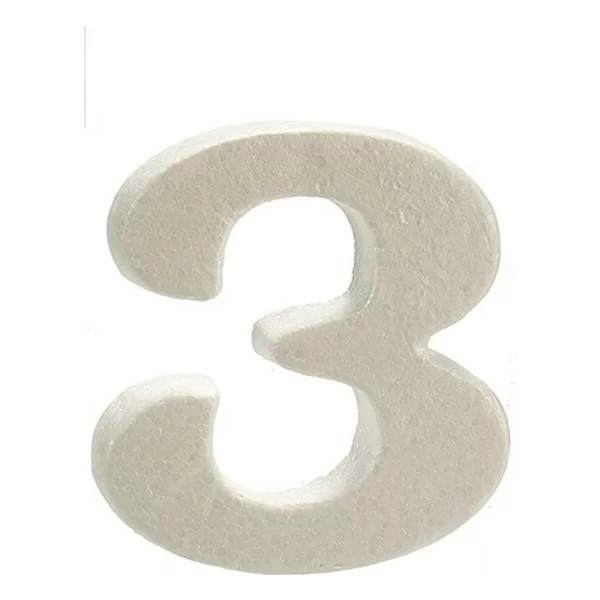 Number 3 White polystyrene 2 x 15 x 10 cm (12 Units)