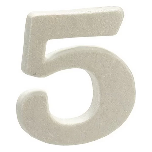 Number 5 White polystyrene 2 x 15 x 10 cm (12 Units)