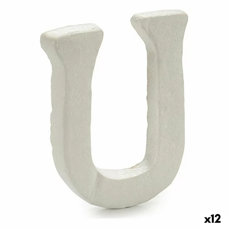 Letter U White polystyrene 1 x 15 x 13,5 cm (12 Units)