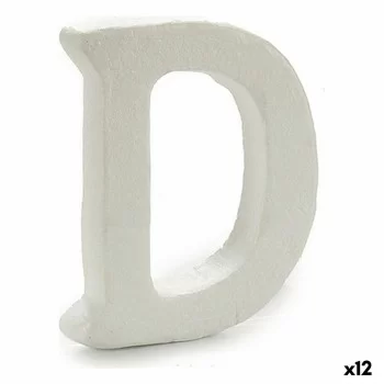 Letter D White polystyrene 2 x 15 x 11,5 cm (12 Units)