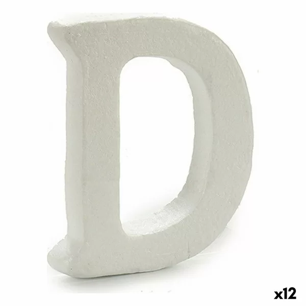 Letter D White polystyrene 2 x 15 x 11,5 cm (12 Units)