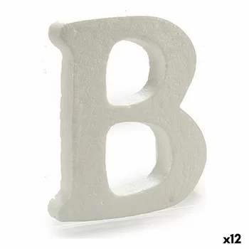 Letter B White polystyrene 15 x 12,5 cm (12 Units)