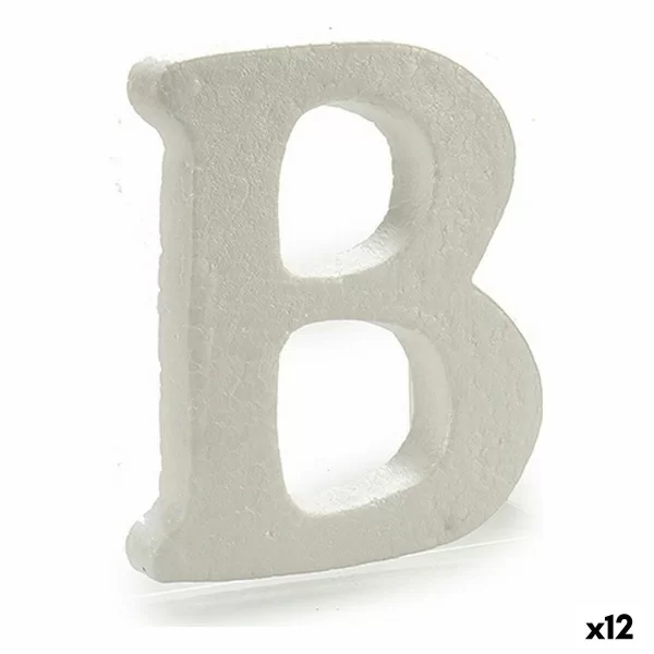 Letter B White polystyrene 15 x 12,5 cm (12 Units)