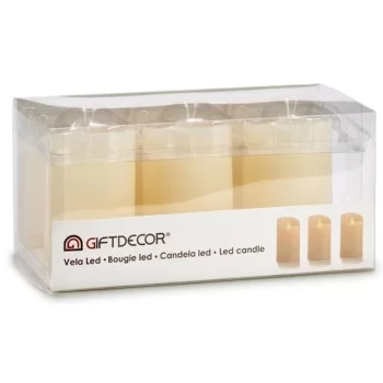 Candle Set Oscillation LED Cream 8 x 13 x 8 cm (6 Units) 2