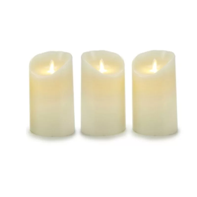Candle Set Oscillation LED Cream 8 x 13 x 8 cm...