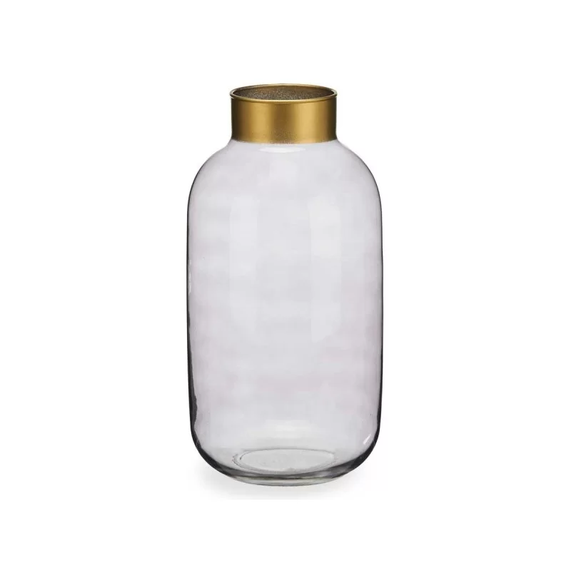 Vase Grey Golden Glass 14,5 x 29,5 x 14,5 cm (6...