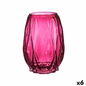 Vase Engraving Rhombus Pink Crystal 13,5 x 19 x 13,5 cm...