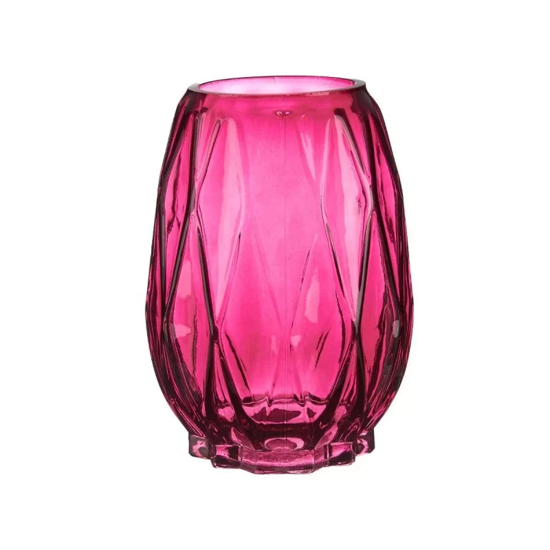 Vase Engraving Rhombus Pink Crystal 13,5 x 19 x...