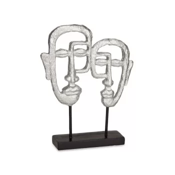 Decorative Figure Face Silver 27 x 32,5 x 10,5 cm (4 Units) 2