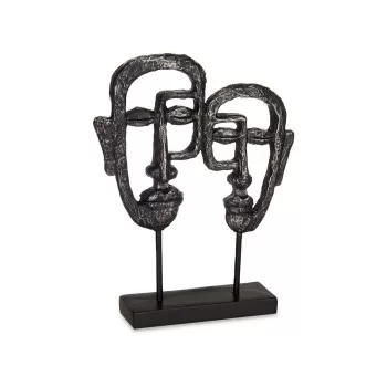Decorative Figure Face Black 27 x 32,5 x 10,5 cm (4 Units) 2