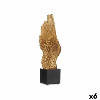 Decorative Figure Wings Black Golden 8 x 33,5 x 13 cm (6...