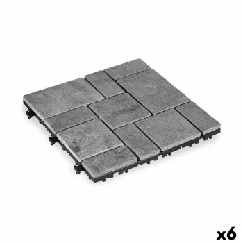 Interlocking Floor Tile Grey Stone Plastic 30 x 2,8 x 30...