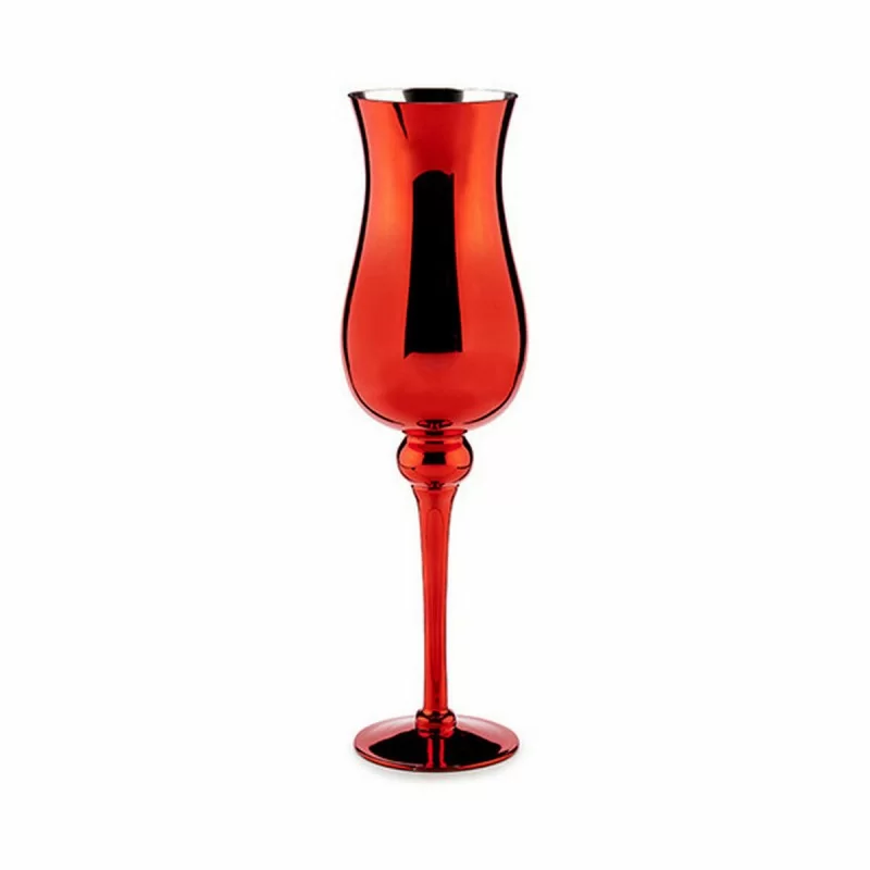 Candleholder Crystal Red 13,5 x 4,5 x 13,5 cm...