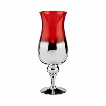 Candleholder Crystal Red Silver 13 x 35 x 13 cm (6 Units) 2