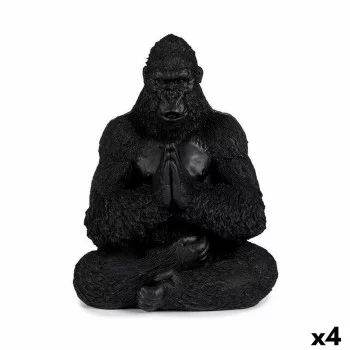 Decorative Figure Gorilla Yoga Black 16 x 28 x 22 cm (4...