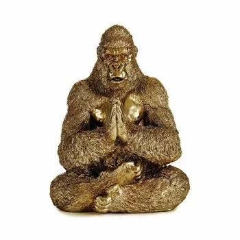 Decorative Figure Yoga Gorilla Golden 16 x 27,5 x 22 cm... 2