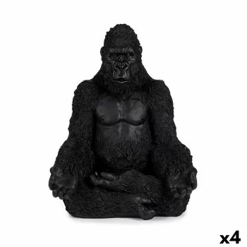 Decorative Figure Gorilla Yoga Black 19 x 26,5 x 22 cm (4...
