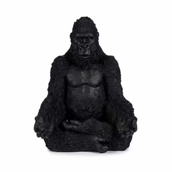 Decorative Figure Gorilla Yoga Black 19 x 26,5 x 22 cm (4 Units)