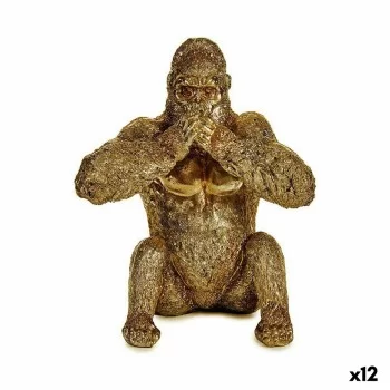 Decorative Figure Gorilla Yoga Golden 11 x 18 x 16,2 cm...
