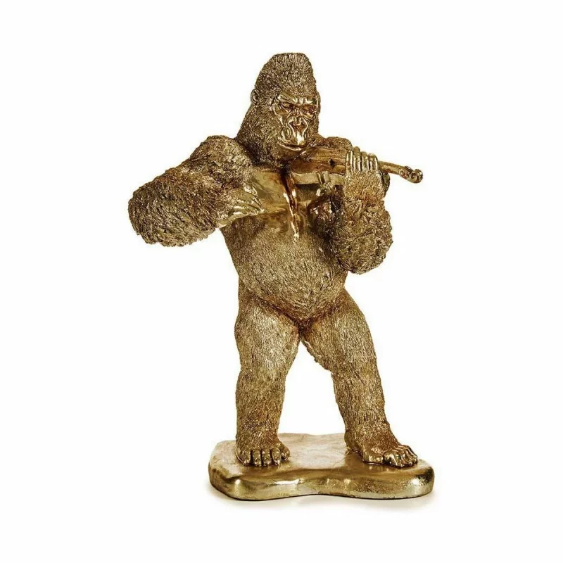 Decorative Figure Gorilla Violin Golden 16 x 40...