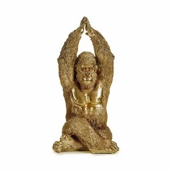 Decorative Figure Yoga Gorilla Golden 17 x 36 x 19,5 cm... 2