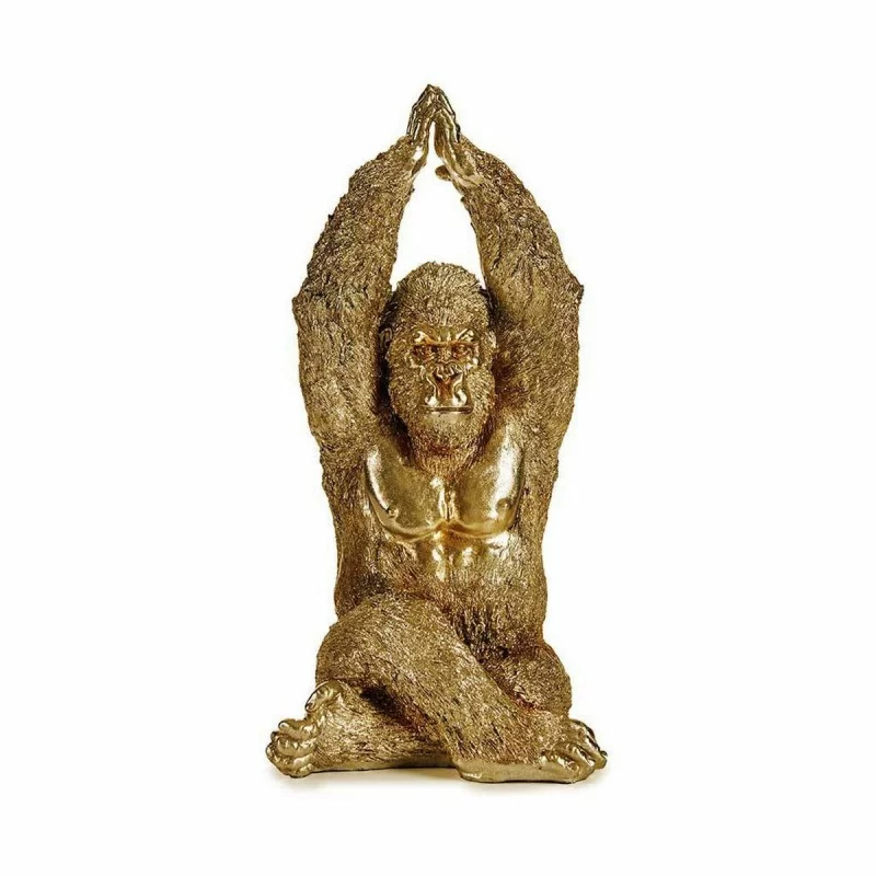 Decorative Figure Yoga Gorilla Golden 17 x 36 x...