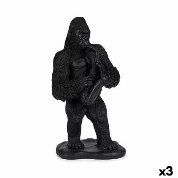 Decorative Figure Gorilla Saxophone Black 15 x 38,8 x 22...