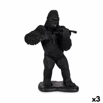 Decorative Figure Gorilla Violin Black 17 x 41 x 30 cm (3...