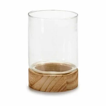 Candleholder Brown Transparent Wood Crystal 11,5 x 16 x... 2