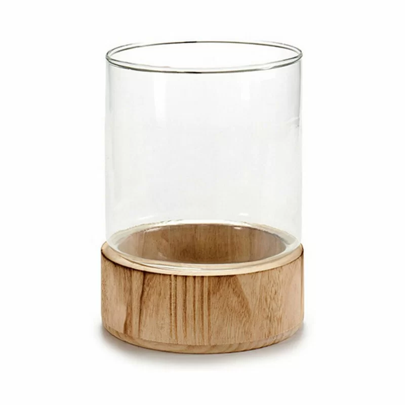 Candleholder Brown Transparent Wood Crystal...